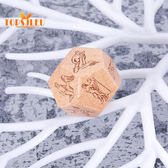 Date-Night-Würfel – Peppen Sie Ihr Liebesleben mit 18 aufregenden Yoga-Posen auf, vielseitige Yoga-Requisiten aus Holz, Jubiläumsgeschenk