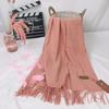 New autumn/winter solid color cashmere scarf women's scarf, warm bright red annual party tassel shawl, thickened in stock
