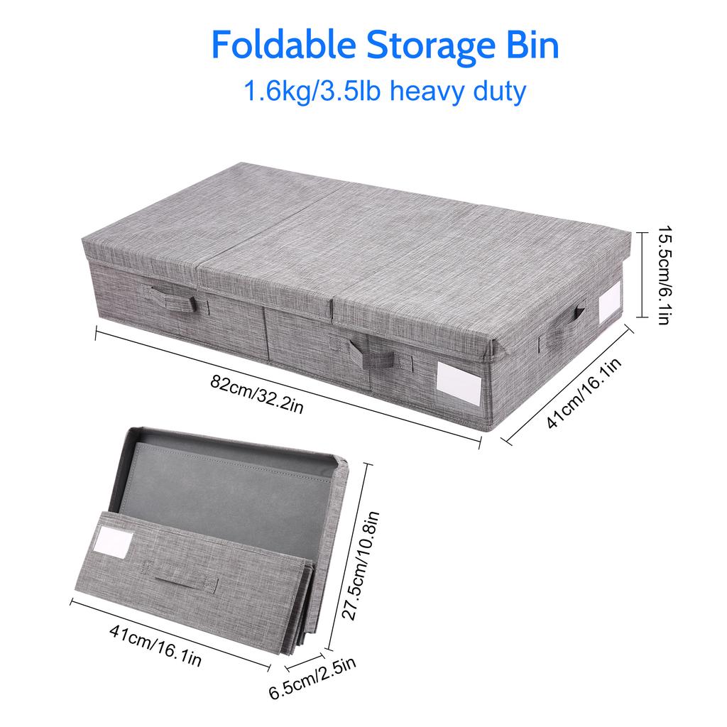 Storage Box with Lids Foldable Closet Blanket Toys Fabric Storage Containers