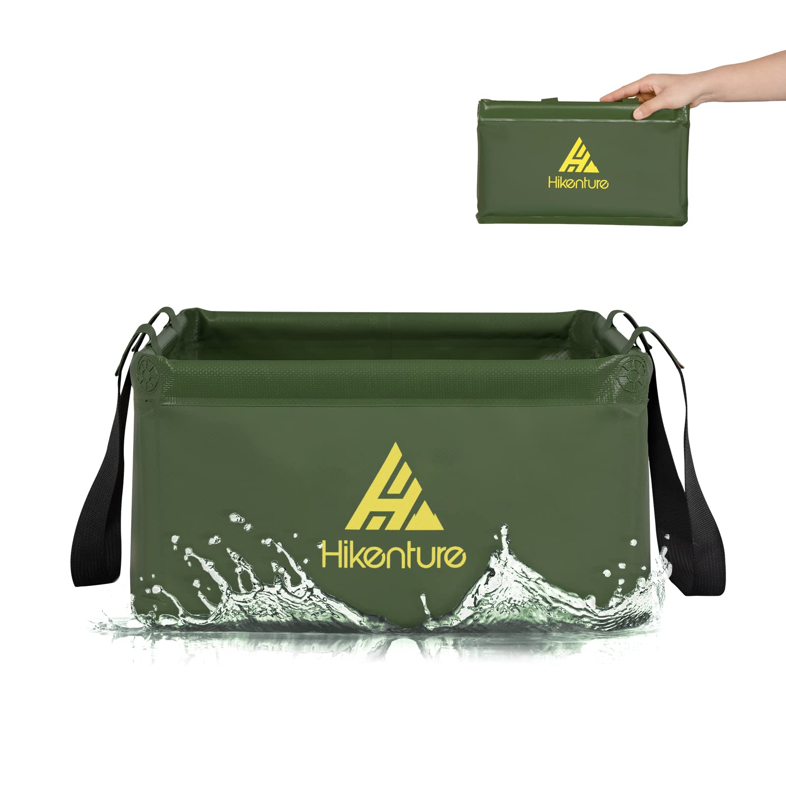 

Hikenture Folding Bucket [Freestanding with Long Handle] 15L & 20L Large Capacity Folding Bucket Waterproof, Stain-Resistant, Flame-Resistant Outdoor