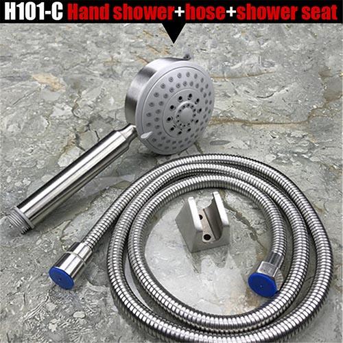 Bathroom Brushed Water-saving Hand Shower Head Stainless Steel 5 Function Hand-held Shower Head Bathroom Shower Accessories