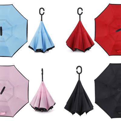 Reverse Umbrella Double Umbrella Long Handle Car Large Double Rain And Sunshine Umbrella