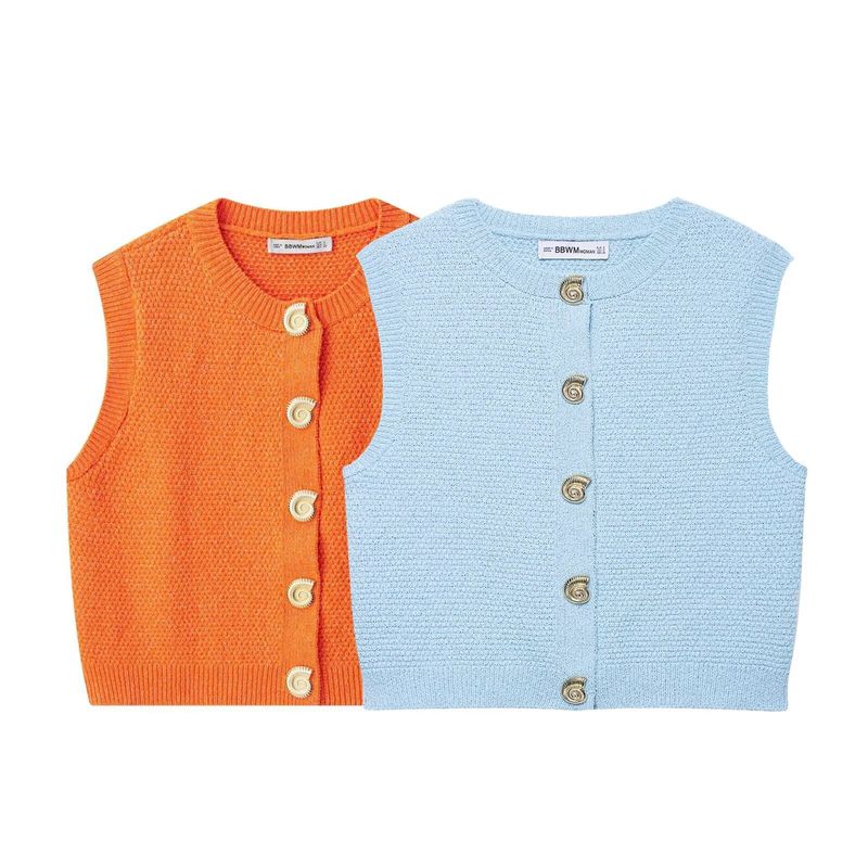 Kaslead New Arrival Women's Fashion Style Animal Button Knitting Vest Tops Vest 6771067 615
