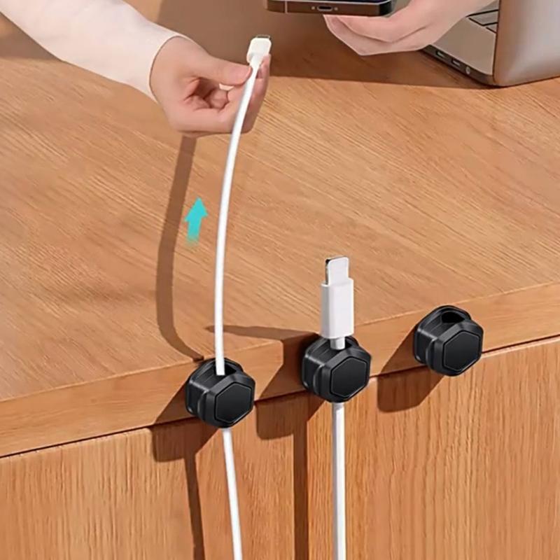 Magnetický organizér kabelů, klip pro noční stolky, nabíječku telefonu a správu kabelů k počítači