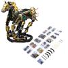 Mechanical Horse Building Block Set STEM Educational Toy DIY Model Kit with Light and Moveable Legs for Kids Teens Adults