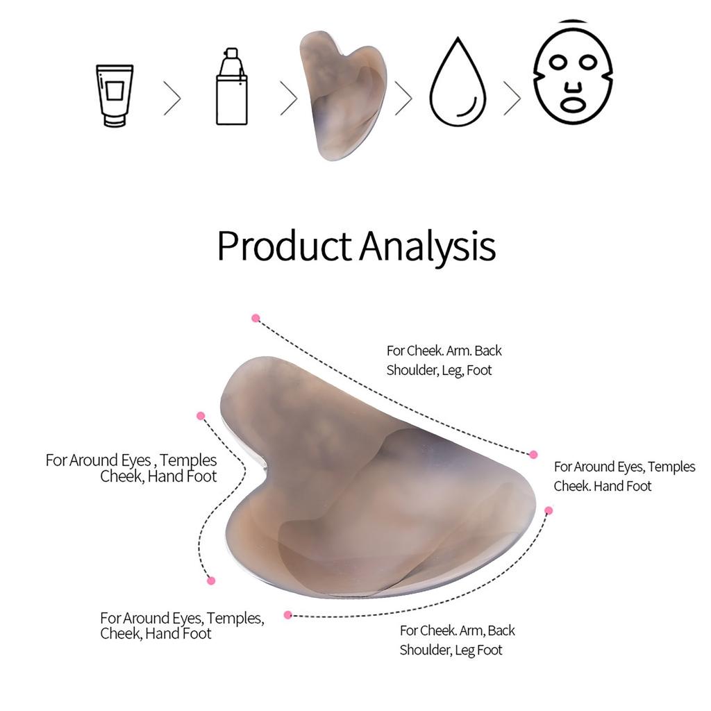 Natural Rose Quartz Guasha Facial Face Neck Body Gua Sha Board Massager