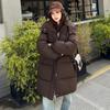 2025 New Medium and Long Cotton-padded Clothes Cotton-padded Clothes Hooded Versatile Fashion Loose Foreign Style Women's Coat