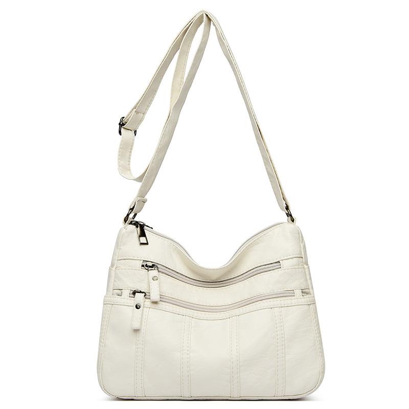 One-shoulder Mother Bag, New Washed Leather Women's Bag, Messenger Bag, Large-capacity Messenger Small Square Bag.