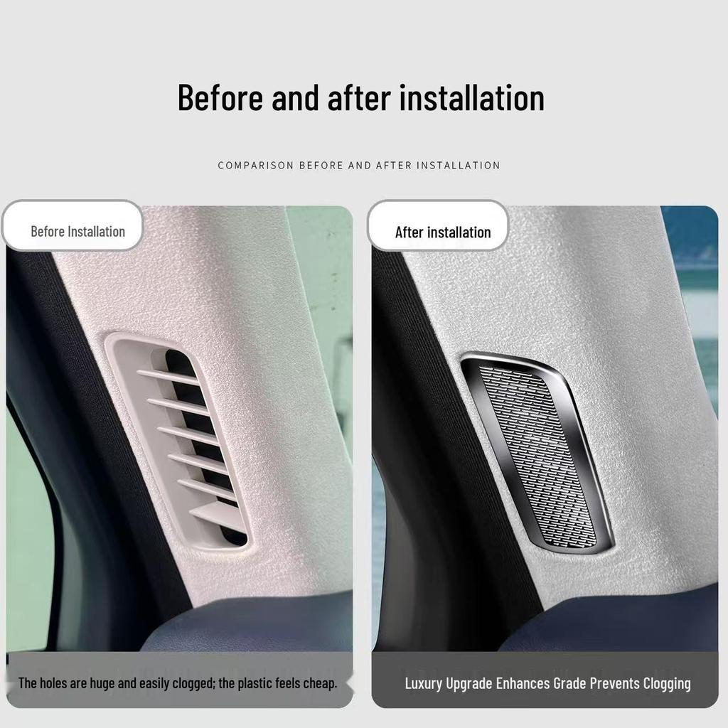 Jike 9X Stainless Steel Under-Seat Air Vent Dust Cover - Interior Modification Accessory