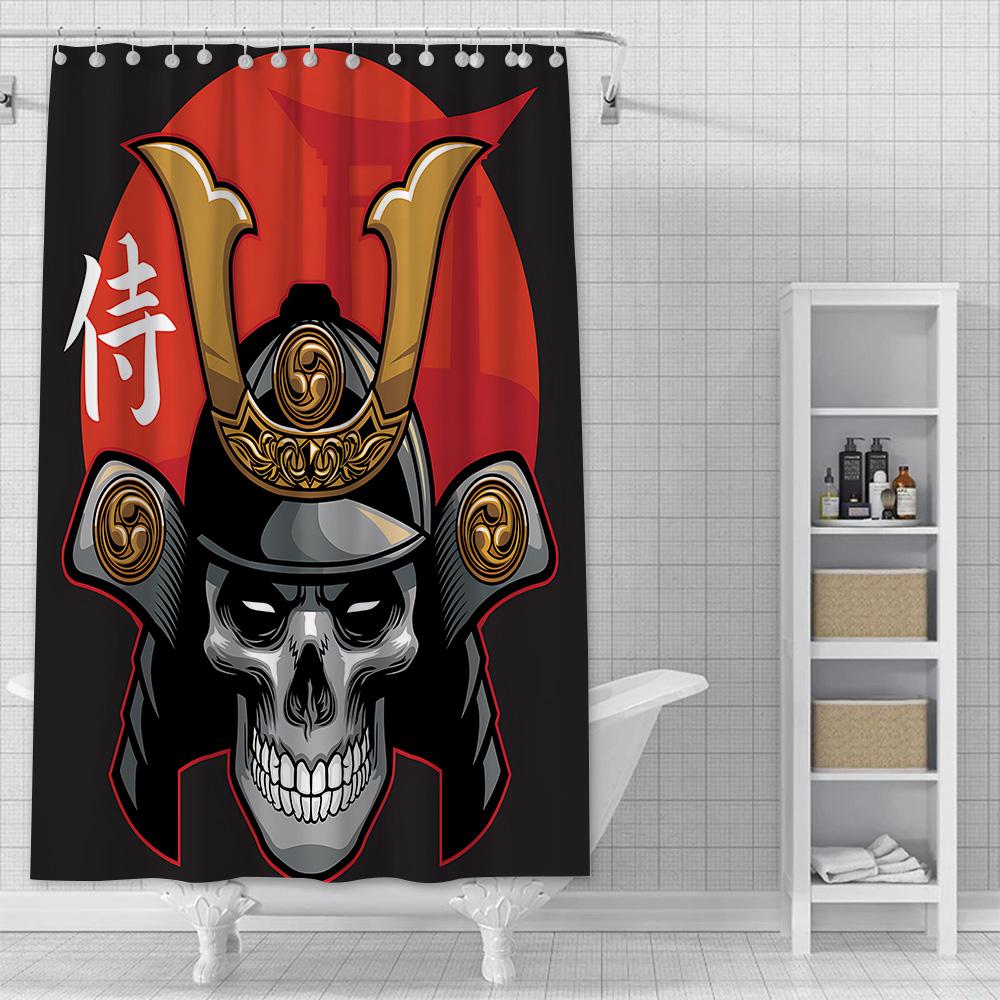 Japanese samurai devil Shower Curtain Waterproof Polyester Fabric Paint Bath Curtains Home Bathroom Decor Curtain With Hook