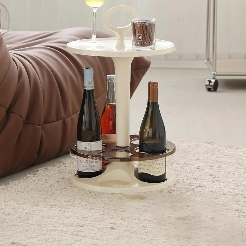Wine Rack Sofa Side Table Small Furniture Convenient Hand Carry Small Wine Table Afternoon Tea Dining Table Simple