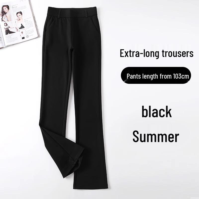 

Эластичные черные брюки клеш с высокой посадкой для женщин - Осень 2024 XXL чёрный