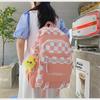 Korean Style Plaid Backpack Set for Students & Travel