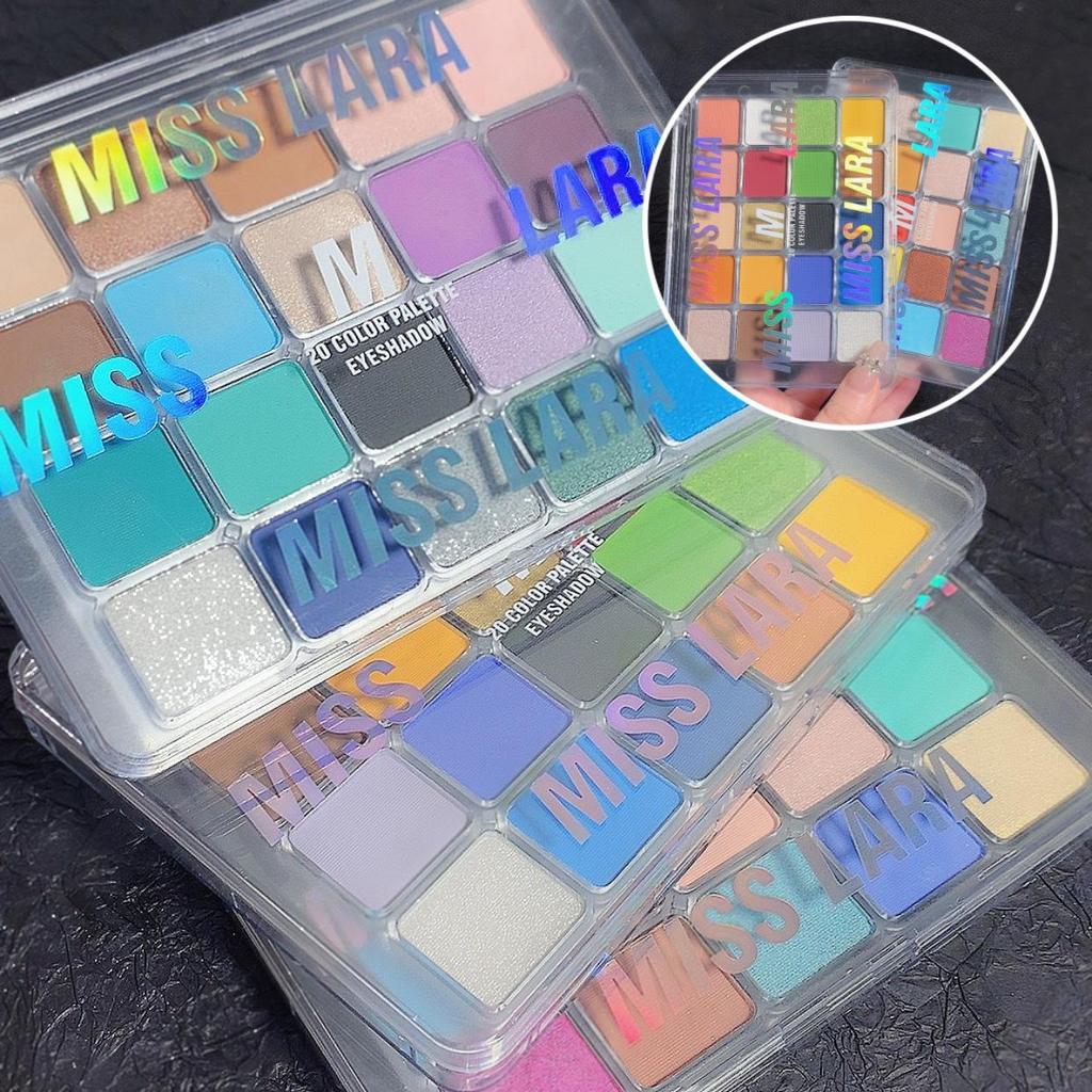 20-color Transparent Box Eyeshadow Palette Matte Fine Glitter Good Color Good Powder and Delicate Eyeshadow