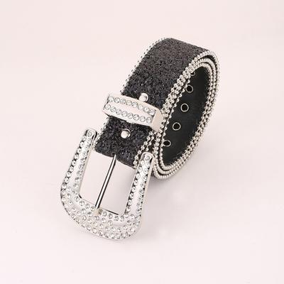 Kobiety Y2K Jednolity Nadruk Ćwieki Pełny Pasek Skóra PU Bling Regulowany Brokatowy Pasek na Talię na Imprezę Klubową