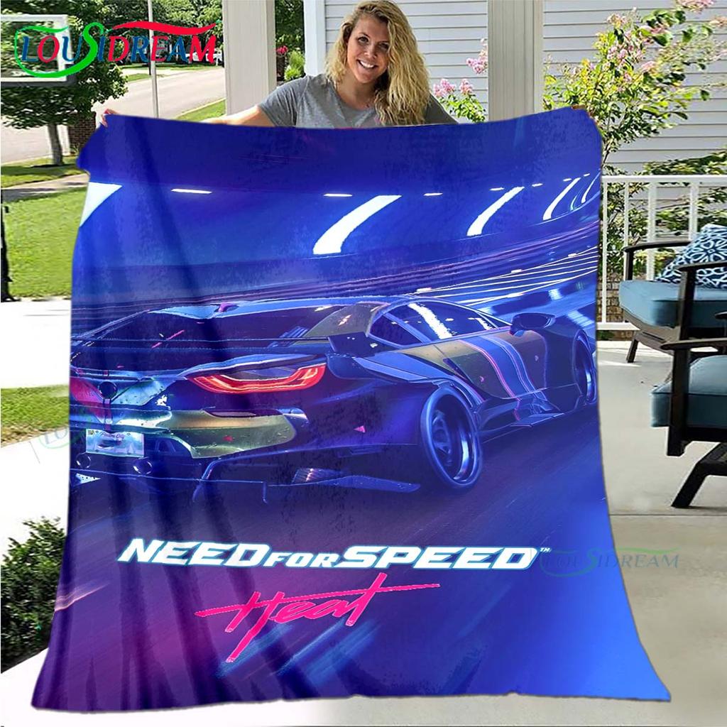 Cartoon N-Need for Speed Print Blanket,Flannel Throw Blanket for Bed Sofa Picnic Office Hiking Leisure Nap N-NFS Birthday Gift