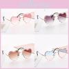 2020 New Heart Diamond Gradient Peach Heart Sunglasses Women Fashion Shades Uv Protection Eyewear