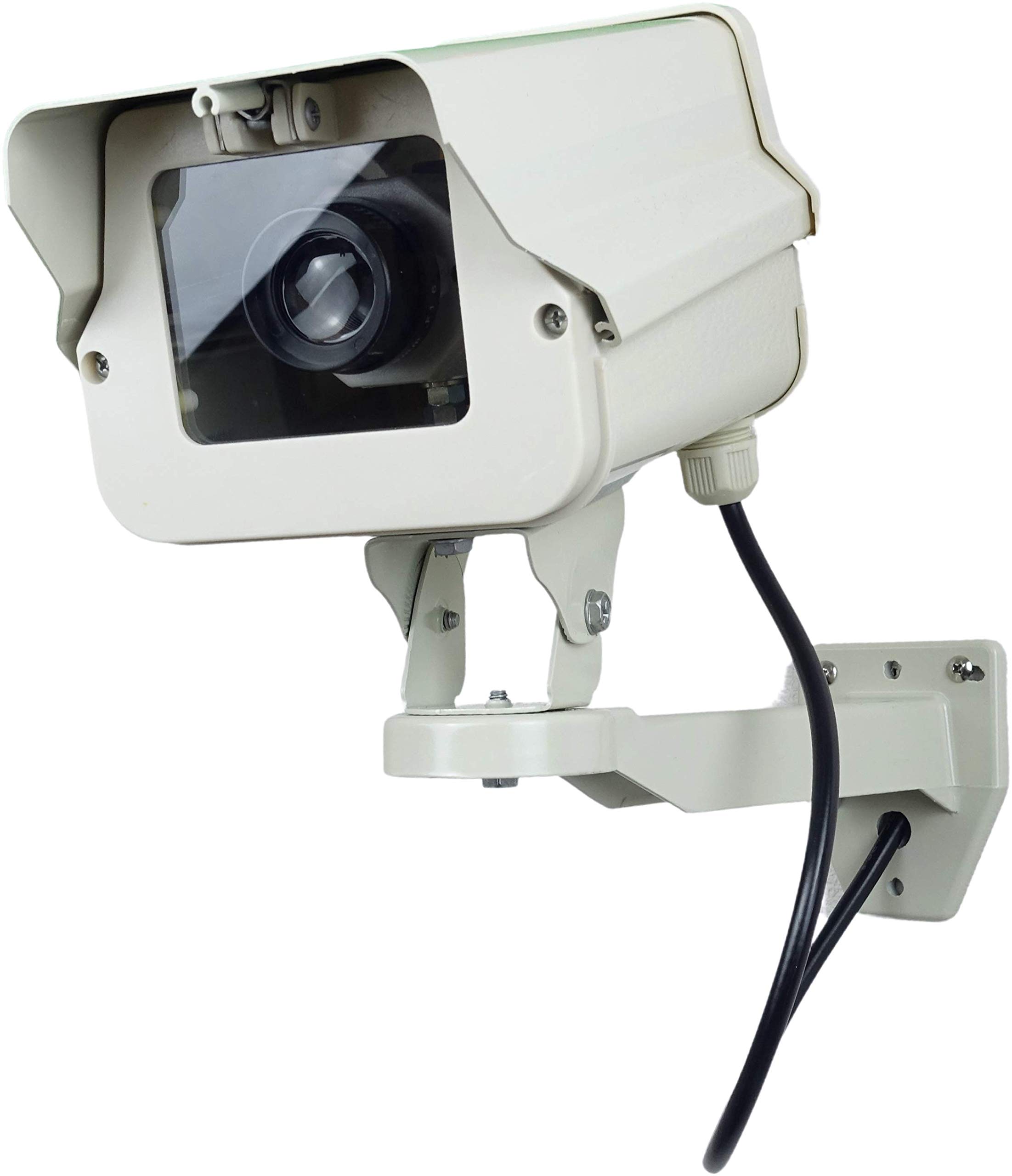 

Dummy assembled in with a realistic lens that looks just like the real No LED type batteries outdoor weatherproof aluminum dummy security camera wall білий