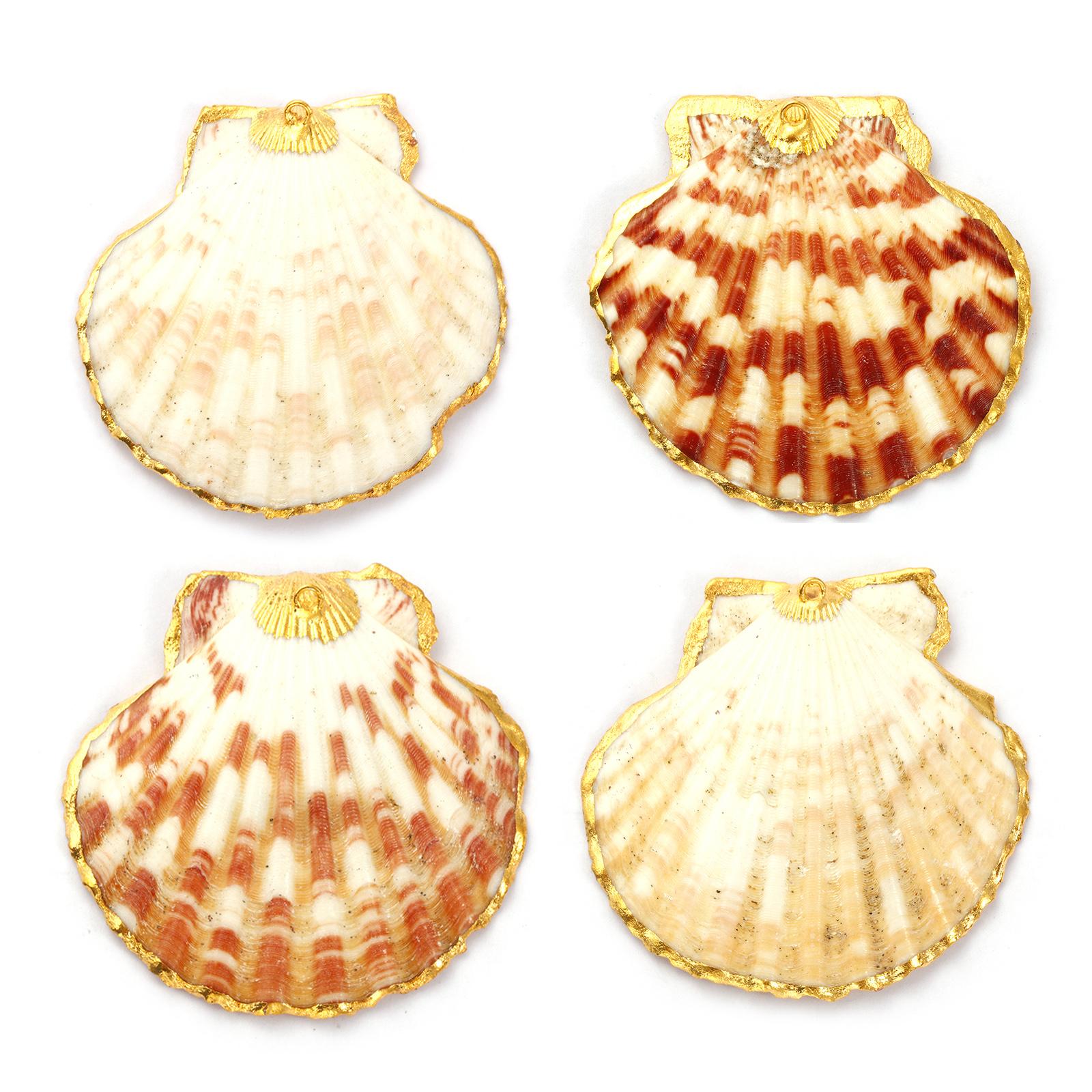 

2 PCs Shell Pendants Gold Plated Scallop Conch Ocean Jewelry Charms For DIY Necklace Earrings Jewelry Making Findings