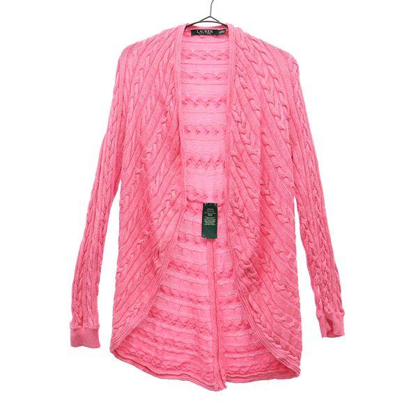 Lauren Ralph Lauren Long Sleeve Cable Knit Cardigan S/M Pink Women Used
