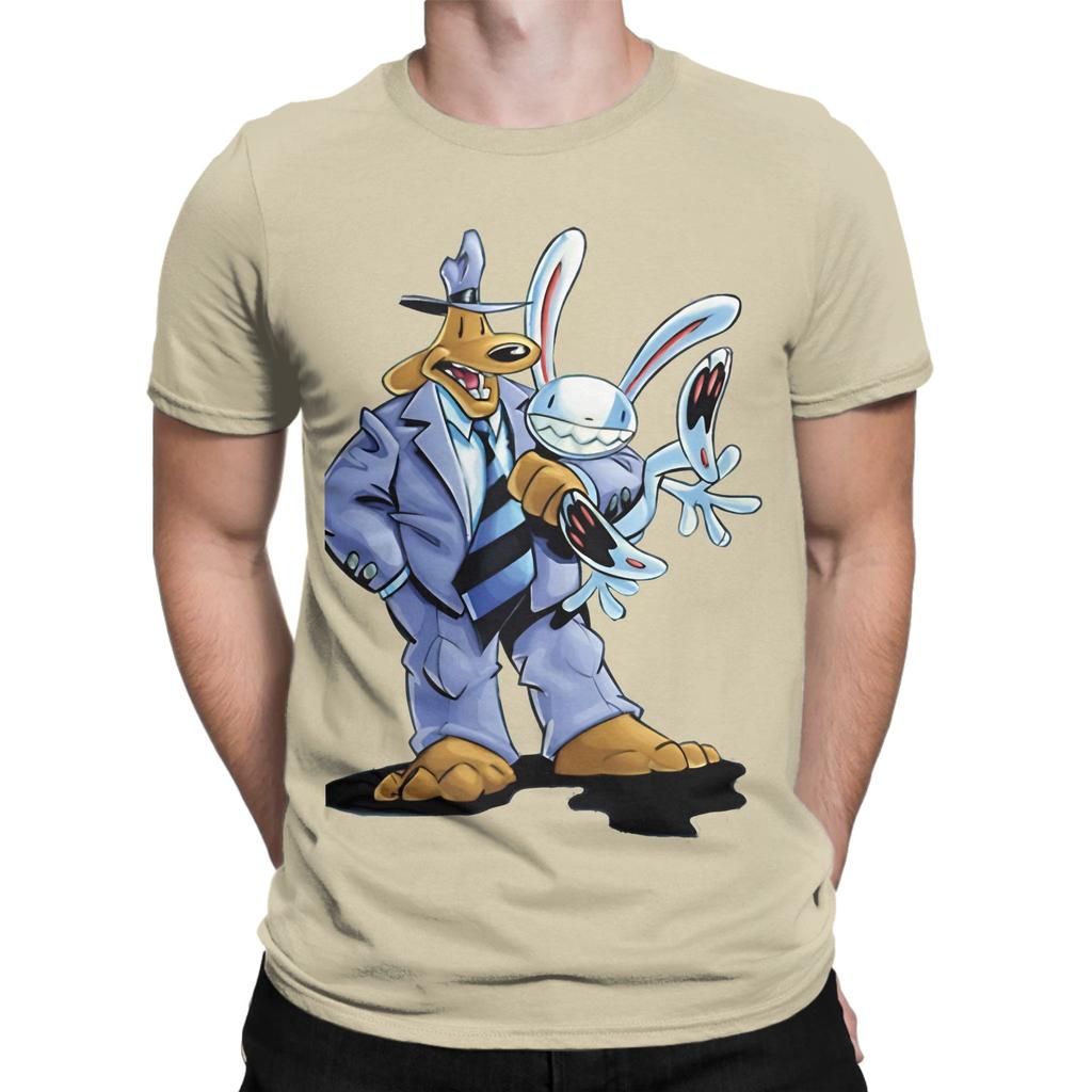 Sam Max Hug Art Funny Graphic 100 Cotton Tshirt Sam And Max Hit The Road Tops Tees For Unisex
