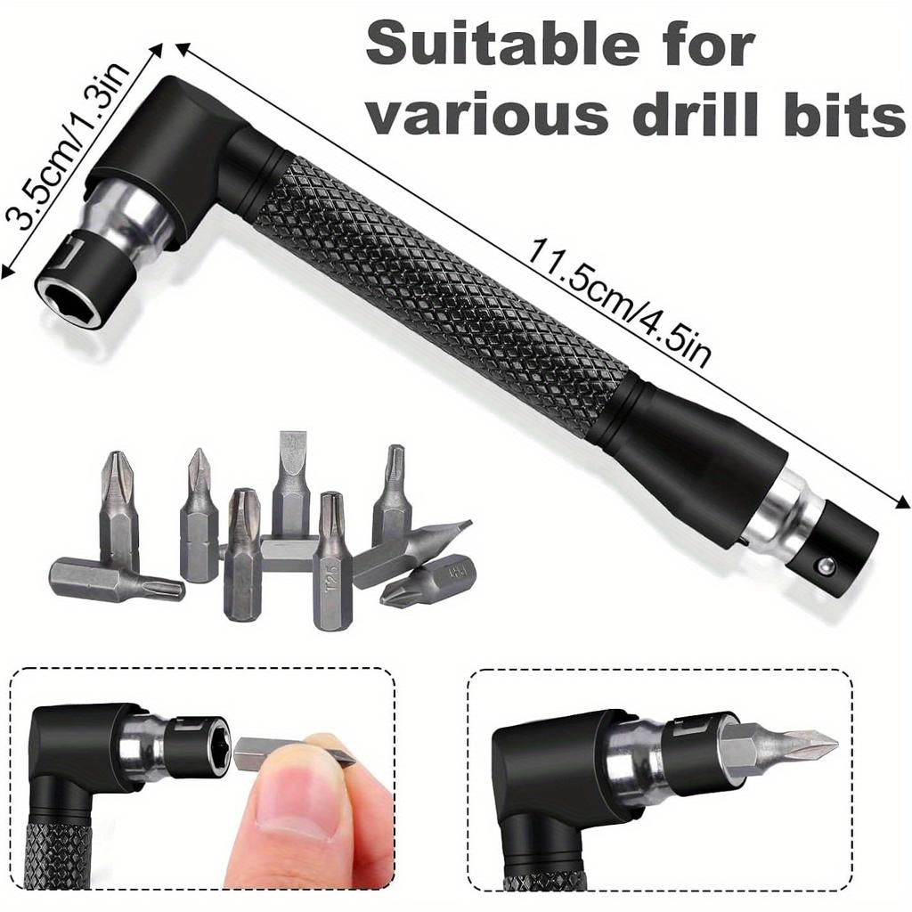 17pcs Flexible Drill Bit Extension, 105 Degree Screwdriver Corner Turning Device