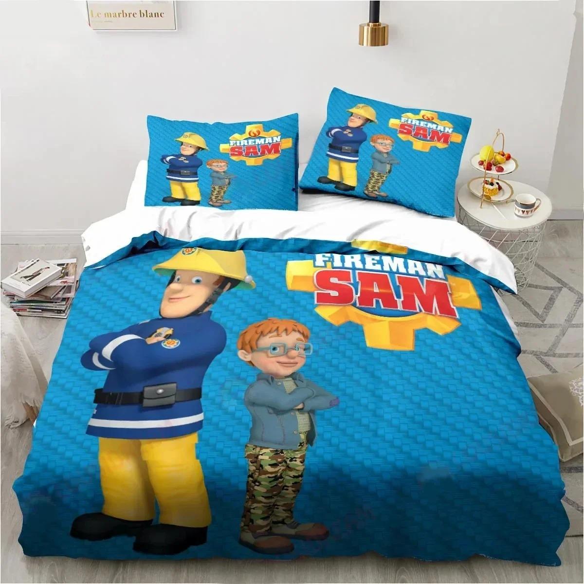 

Мультфільм Пожежний Сем Іграшки Комплект постільної білизни Підодіяльник Постільний комплект Підодіяльник Наволочка Підодіяльник king Queen Size Комплект постільної білизни для дорослих хлопчиків AU Queen 210x210cm