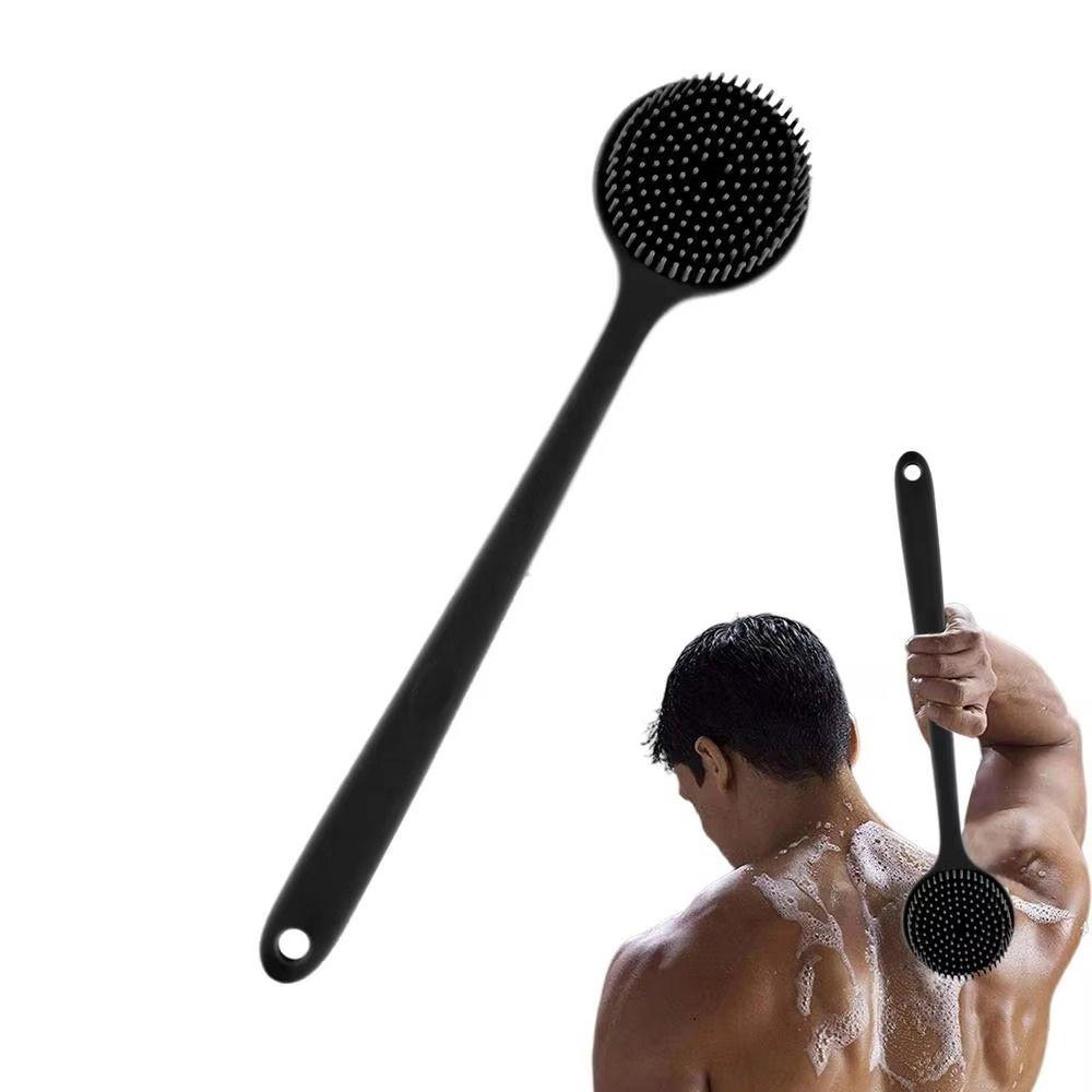 Anti-Slip Handle Exfoliating Scrubber with Hanging Hole Skin Massager Bath Soft Back Brush  Lazy