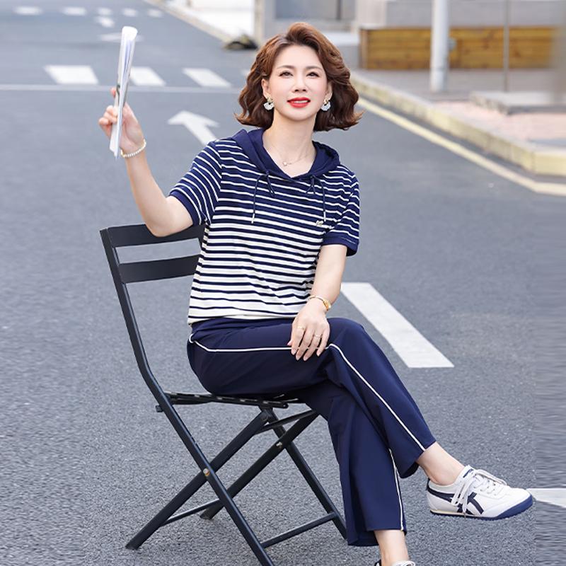 

Datang Furen Mid-Aged Women s Summer Casual Sportswear Set 3XL