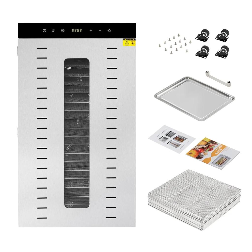 Commercial Food Dehydrator 1700W Stainless Steel 20 Tray Low Noise ≤48dB Large Batch Drying