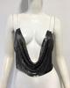 Crop Top Senza Maniche con Paillettes Metalliche per Moda Nightclub Donna Estate