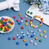 600Pcs Wood European Beads Cube with Number Large Hole Beads Mixed Color 10.5x10.5x10.5mm Hole: 4mm