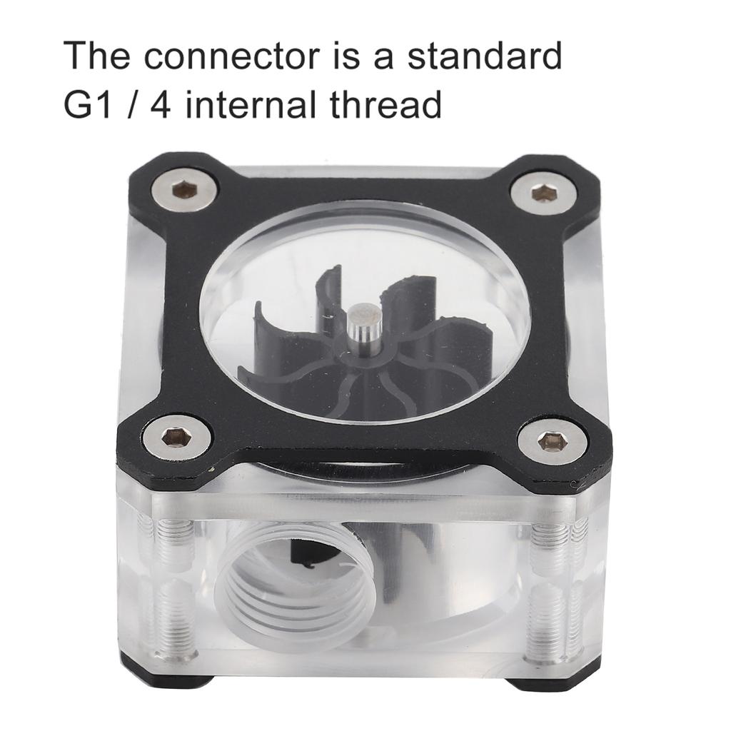 Water Cooling Flow Meter Transparent PMMA Computer Accessories G1 4 Thread(Noir )
