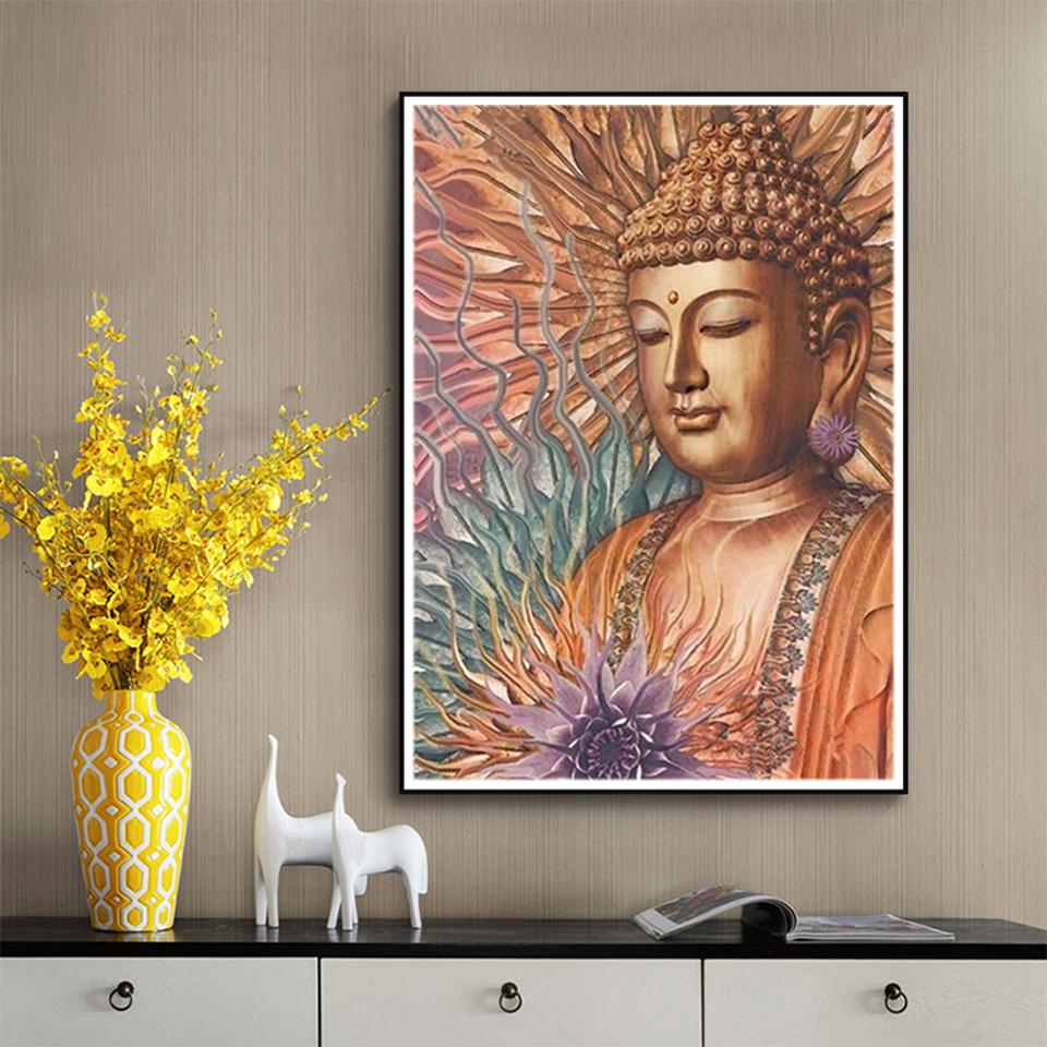 5D DIY Diamond Painting Religious Rhinestone Picture Full Round Diamond Embroidery Rhinestone Mosaic Home Decoration Gift