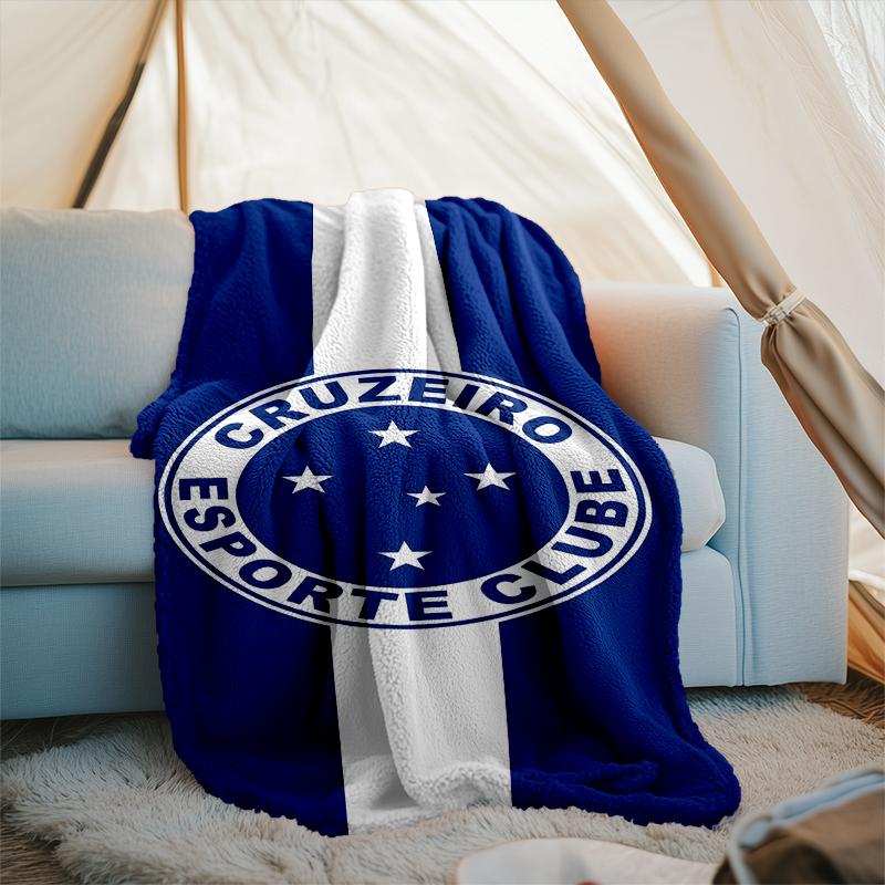 1pz Coperta Morbida in Flanella Stampata Cruzeiro Esporte Clube per Camera da Letto Adulti Soggiorno Divano Campeggio Viaggio Regali per Fan Regali di Natale