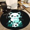 1pc Ghost Cat Office Round Area Rug, Indoor Mat Suitable For Office, Under Office Chairs Bedroom Living Room Home Decor, Room Deco