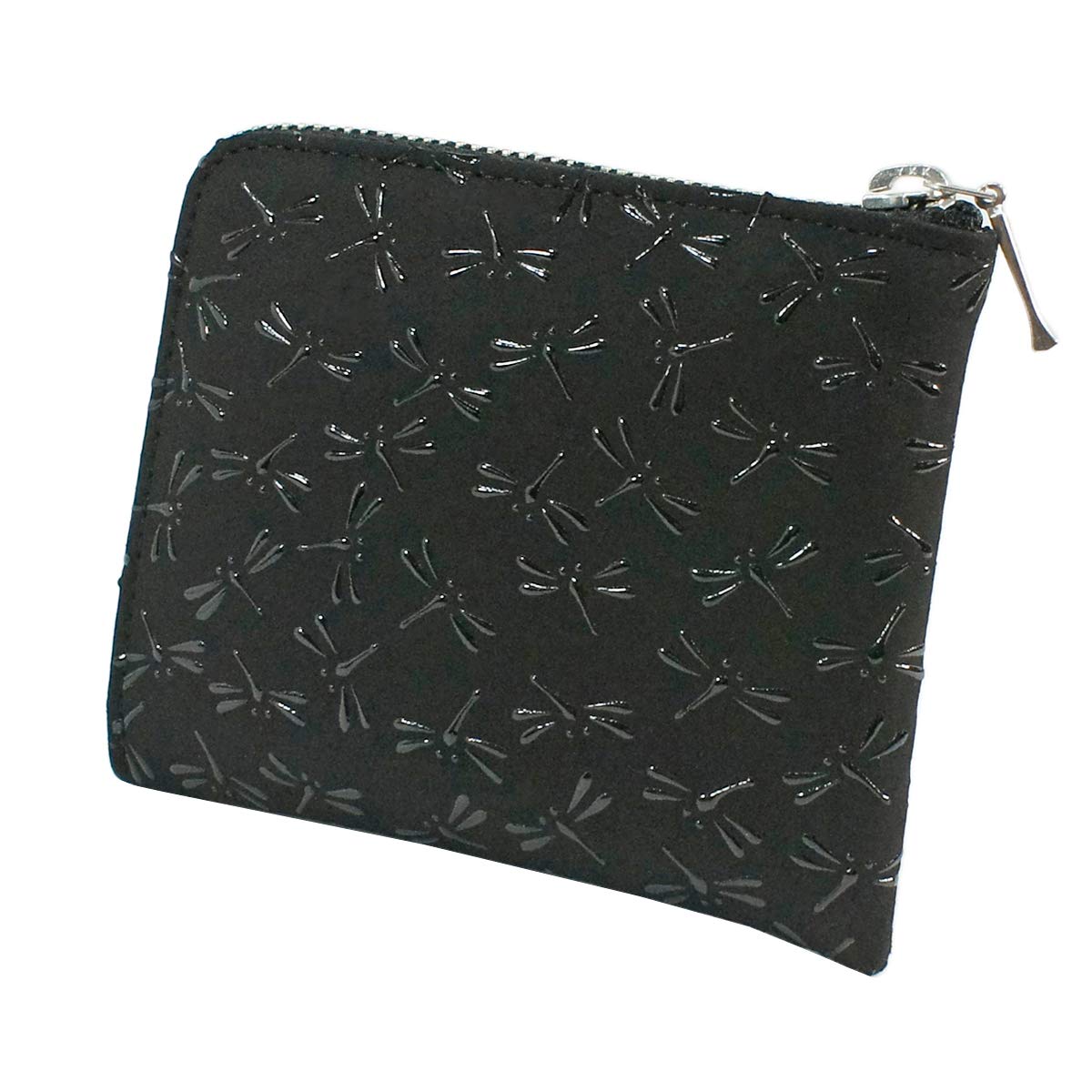 

Indenya Inden Coin Purse F Coin Purse 08 Deerskin Black x Black Lacquer Dragonfly Pattern 1008-01-008 чорний