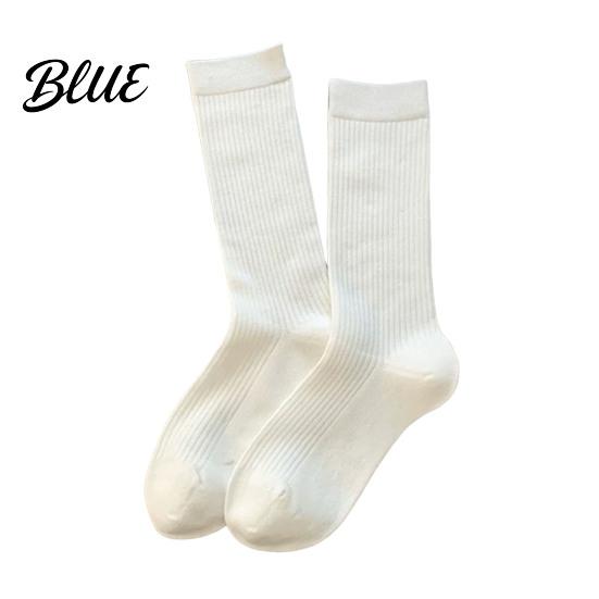 Cotton Crew Socks Women Socks Ribbed Knit for Autumn Winter Minimalist Solid Comfortable Daily Wear Color Soft Breathable Stretchy Casual