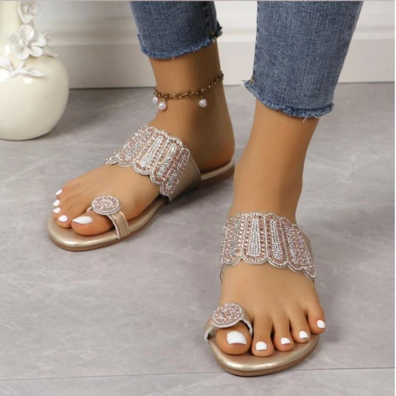 Fashion Hot Sale Shoes Female 2024 Summer Fashion Women's Flat Slippers Anti-slip and Wear-resistant Ladies Flip Flops Large Size 36-43