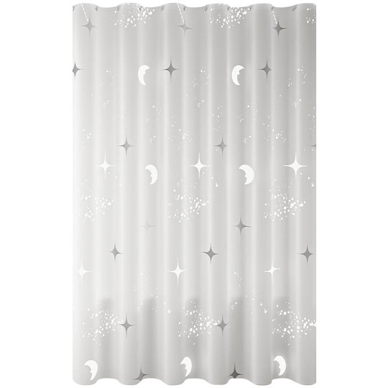 Yicang Waterproof Shower Curtain with Telescopic Rod, Star River Design