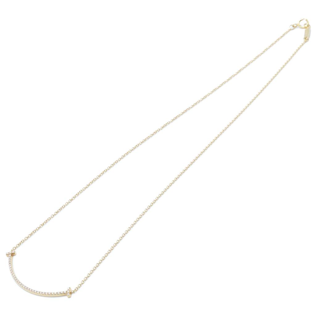 TIFFANY&Co. Au750 T Smile Diamond Small Necklace Yellow GoldUsed