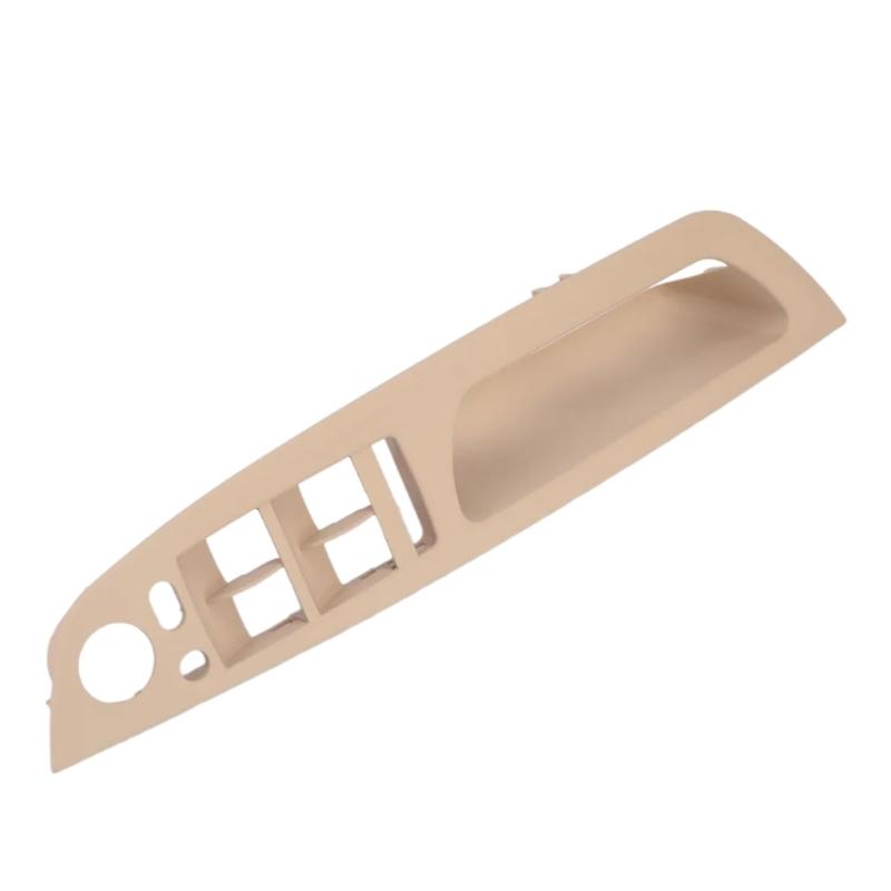 Beige ABS Window Control Switches Trim Panel , Clip On Driver-Position Door Replacement with Handle Opening, Rear Reinforcement Ribs and Integrated