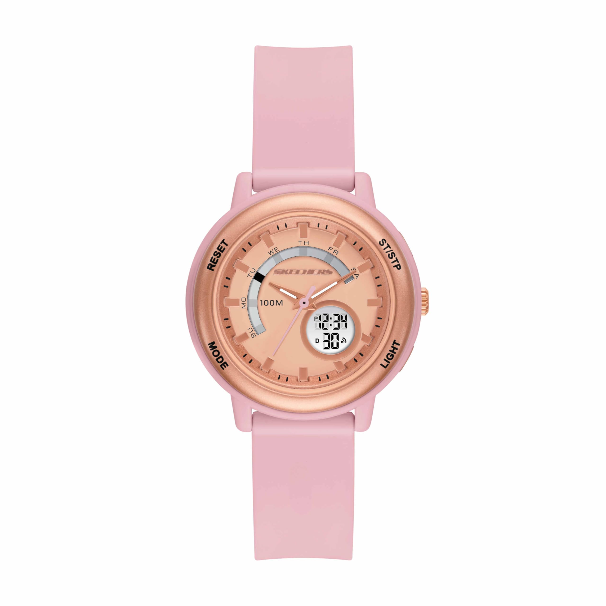 Skechers SALERNO Brushed Polycarbonate SR6329 Women s Analog-Digital Watch, розовый