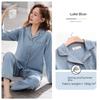 Ladies' 100% Cotton Long Sleeve Pajama Set Spring/autumn Thin Style Winter Warm Homewear Suit