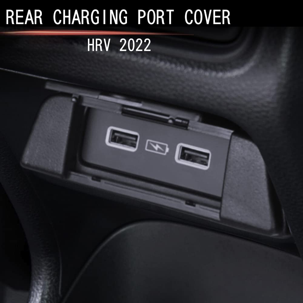 Jingfei Car Carbon Fiber Rear USB Charger Port Air Outlet Vent Trim Panel Protective Cover for V-V Vezel 2021 2022