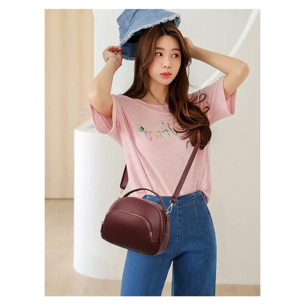 Crossbody Bag Women Faux Leather Multi Zipper Daily Commute