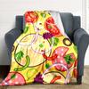 1pc Pizza Ingredients Print Blanket   Lightweight Flannel Throw Blanket For Sofa, Bed, Living Room, Office, Outdoor Travel, Camping