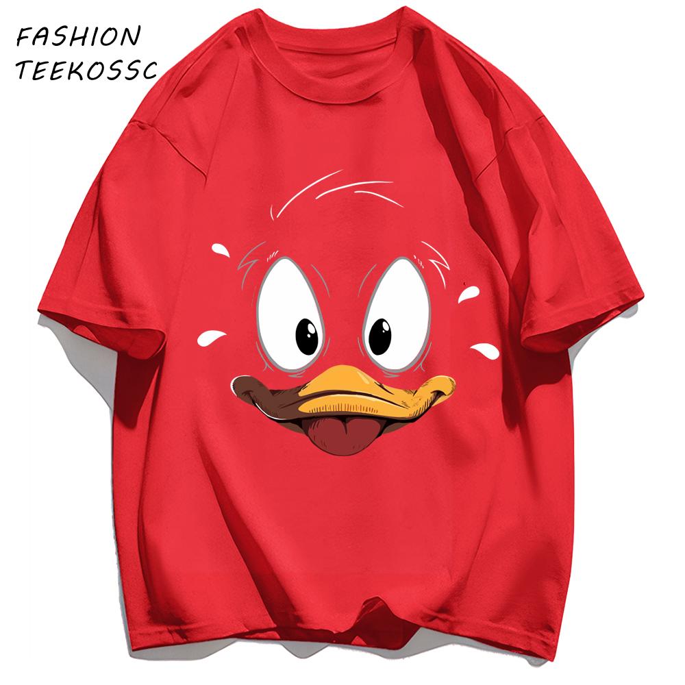 Cute Duck Is Very Nervous Print Men T Shirts Hip Hop ONeck TShirt Soft Cotton Male Sportswear Casual Comfortable Clothes