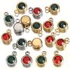 20pcs Stainless Steel Rhinestone Pendants Beads Green Crystal Charms Pendant for Necklace Bracelet Jewelry Making DIY Wholesale