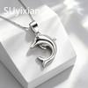 925 Sterling Silver Temperament Cute Dolphin Zircon Pendant Necklace, Birthday Party Anniversary Gift, Ladies Jewelry